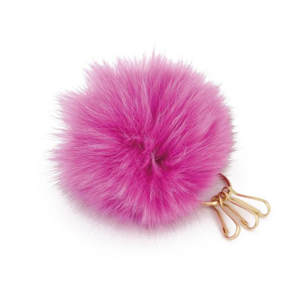 ファーチャーム バッグチャーム キーホルダー ボンボン Tippi ティッピ ピンク