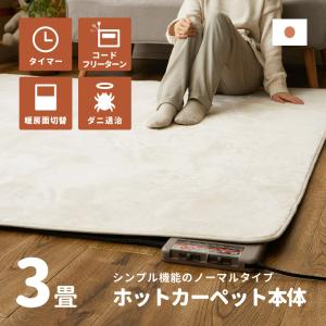 日本製 ホットカーペット 3畳 本体 ノーマルタイプ 足元暖房 ホットカーペット本体 3畳用 195×235cm｜