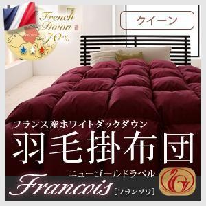 フランス産ホワイトダックダウン:ニューゴールドラベル羽毛掛け布団.【Francois】フランソワ　クイーンサイズ｜f-syo-ei