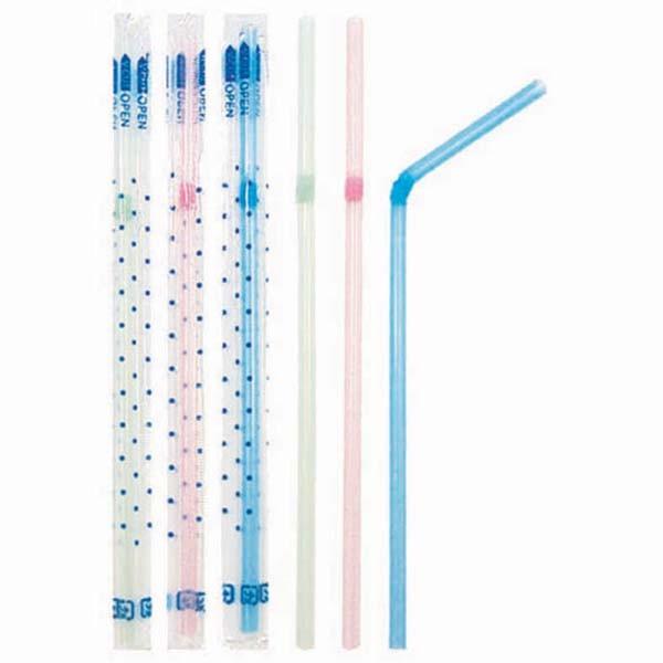 まがる透明袋入りストロー 80本入  【× 10個】