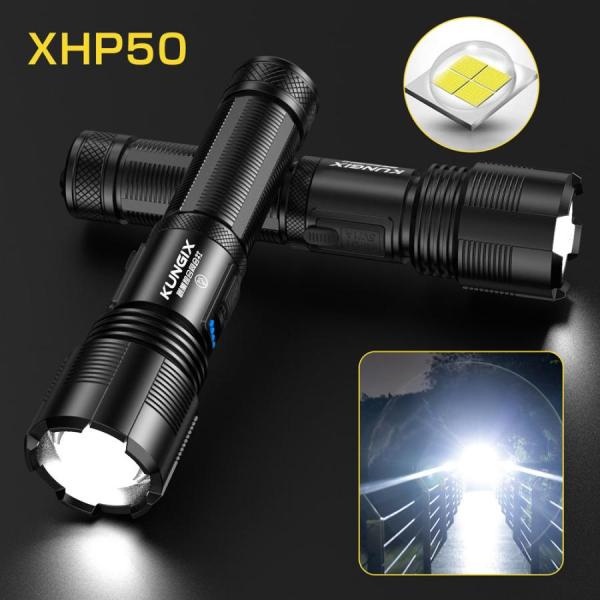 LED懐中電灯 LEDライト USB充電式 ハンディライト IPX6防水 小型 超高輝度 登山 夜釣...