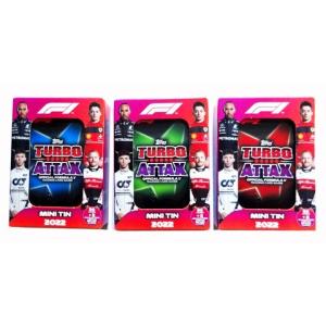 Topps トップス Ｆ１ トレーディングカード　ターボアタック シーズン２０２２  ティン（缶）ケース ３種類 各カード３８枚セット｜f1-revolution