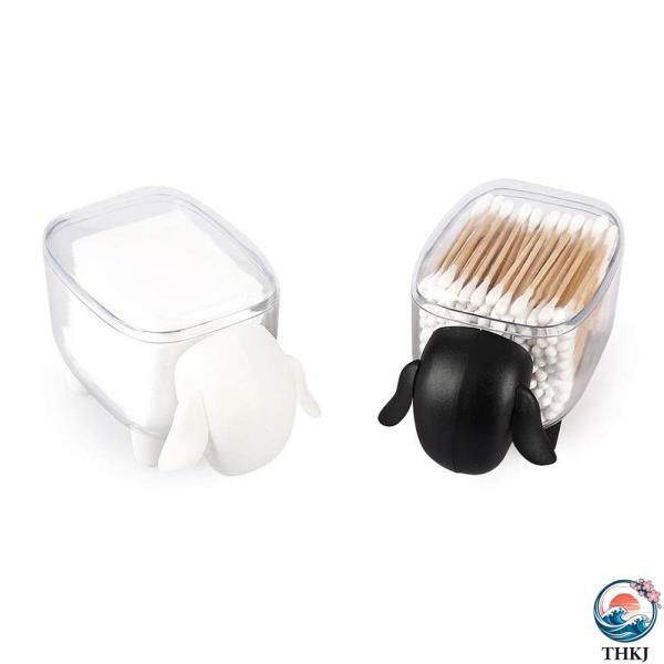 棉棒ボックス 2点セット コスメボックス アクリル製 蓋付き 防塵 引き出し式 透明感 コスメケース...