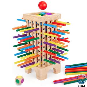 木製バランスゲーム おもちゃ 木製バランススティック テーブルゲーム ジェンガ バランスボード 木製 数学教育 立体パズル 積み木ブロック 玩