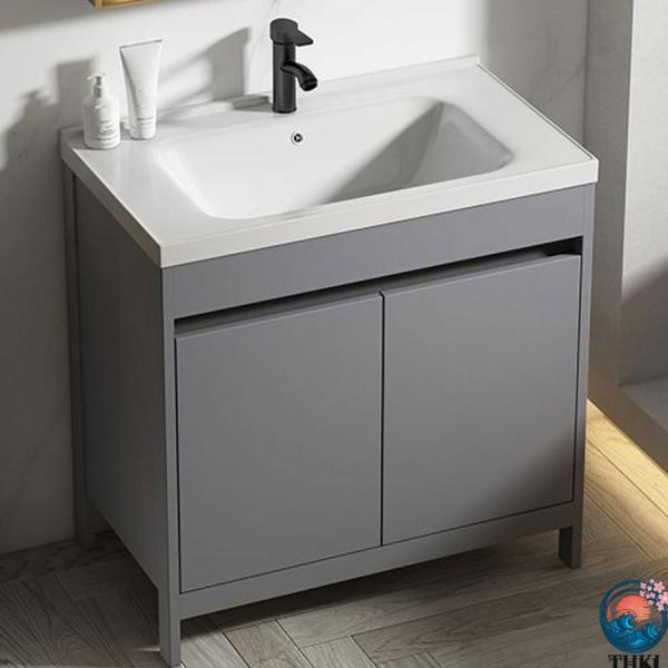 洗面台 洗面化粧台 洗面台 陶器 ロッカー付 シンク付き洗面化粧台 洗面台 陶器 ロッカー付 洗面ボ...