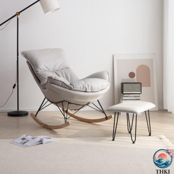 ロッキングチェア リラックスチェア 2点セッ ロッキング リクライニンク チェア オットマン 付き ...