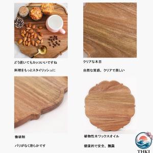木製トレイ 花形 34cm お茶出し 接客用 ...の詳細画像3
