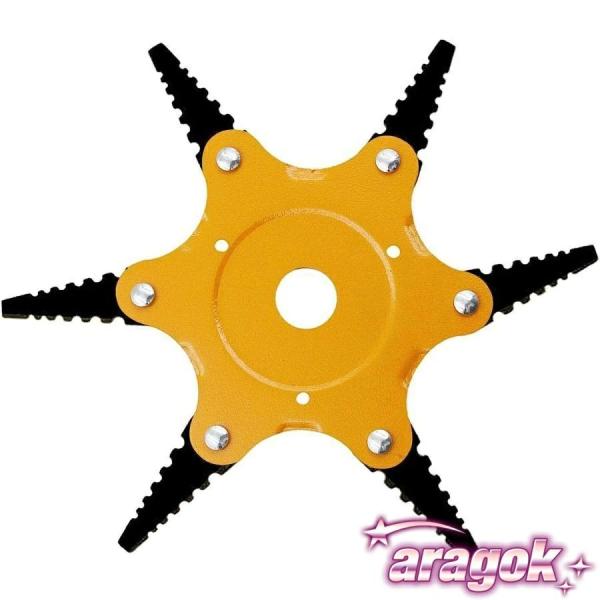雑草ブラシヘッド 芝刈り機ヘッド 鋼線材 新型 草刈機用チップソー 雑草クリーニングツール 6歯ブラ...