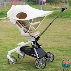 ベビー カー 日除け サンシェード 後付け 大型 通気性 メッシュ 防水 紫外線対策 THKJ 熱中症対策 取り付け 簡単 折りたたみ式 アウトドア お出かけ 赤ちゃん
