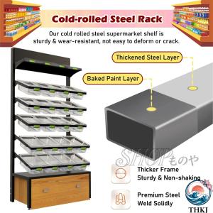 スーパーの棚 商業小売棚 プラスチックバスケッ...の詳細画像2