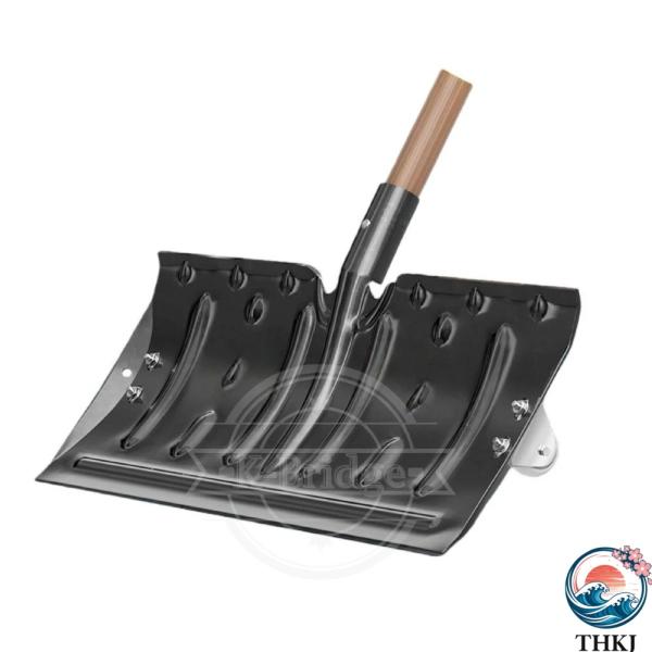 ステンレス鋼 除雪 雪掻き スコップ スノーショベル キャスター付き 木製ハンドル120cm付き 雪...