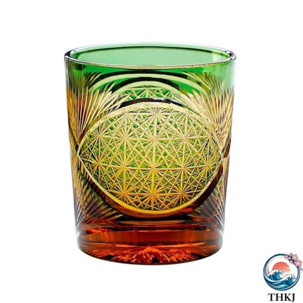 切子 菊柄?鳥羽 高級グラス 冷酒杯 手作りワインセット ロックグラス ビールウイスキーグラス 25...