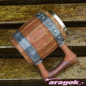 ビール ジョッキ グラス 樽 木樽型 ステンレ...の詳細画像1