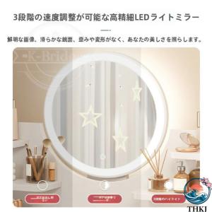 化粧台 鏡台 メイク台 複数の引き出 丸いミラ...の詳細画像2