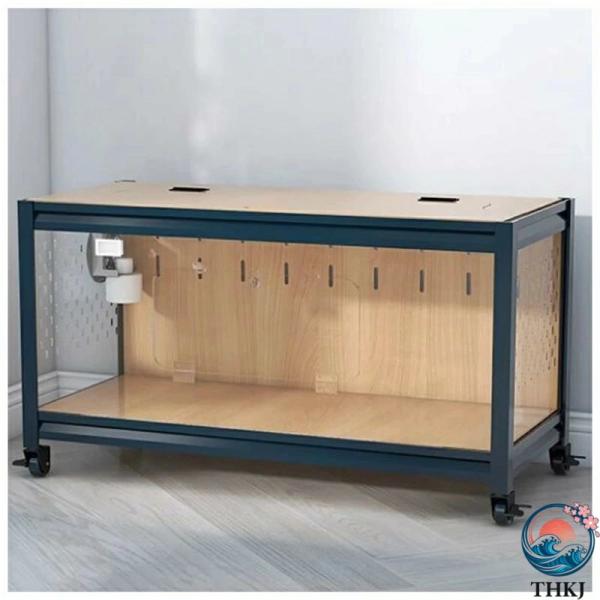 特大スペースハムスター ゲージ 鉄骨構造透明 内寸高さ40cm、3mm厚アクリル 両開きドアのデザイ...