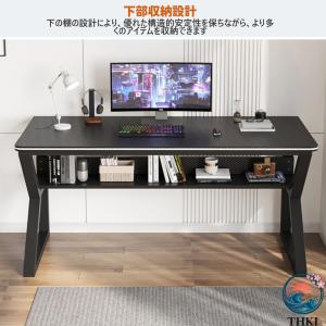ゲーミングデスク木製 PCデスクパソコンデスク...の詳細画像5