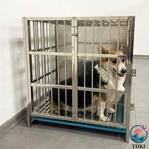 テンレス製の 犬用 ケージ 2匹の犬が喧嘩しな...の詳細画像4