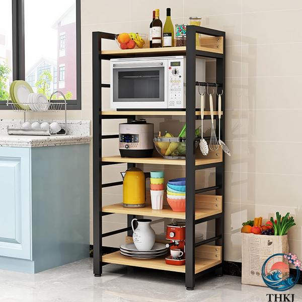 キッチンラック レンジ台 食器棚 大型 5段 電子レンジラック 頑丈 高耐荷設計 レンジボード キッ...