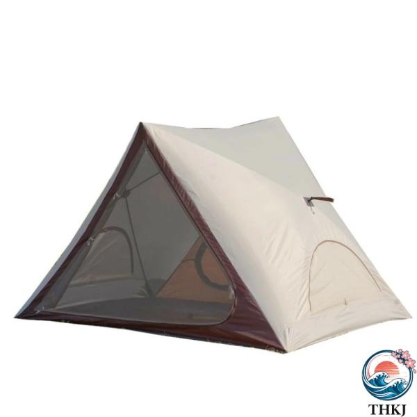 ロッジテント TC ポリコットン 3-5人用 全自動ポップアップ 設営簡単 ファミリーキャンプ 防水...