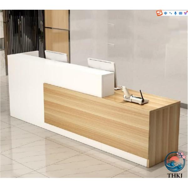 レジカウンター 受付カウンター レ木製のレジカウンターオフィスデスク、コンピューターテーブル、マルチ...