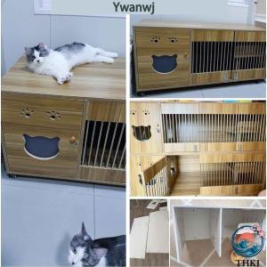 木製& キャスター付き キャット ケージ 猫用...の詳細画像4