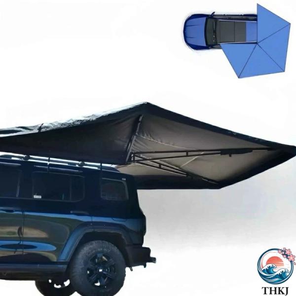 車 カーサイドテント 270°展開カーサイドタープ カーサイドタープ 車用 カーサイドオーニング サ...