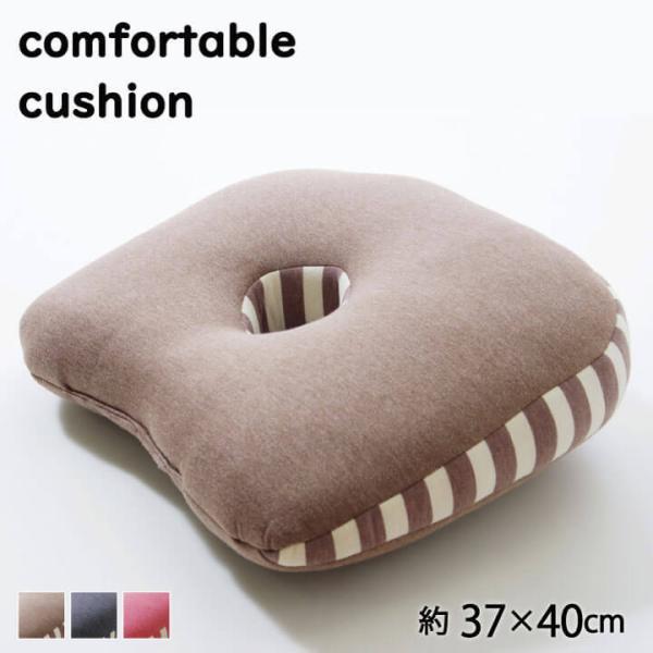 クッション 低反発 快適フィット マイクロファイバー 無地 『エルマー』 【ピンク】 約40×37 ...