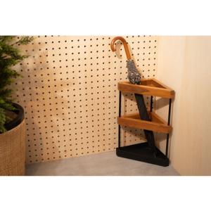 東谷 GUY-826BR 傘立て スリム おしゃれ スチール 天然木 木製 ブラック ブラウン 三角...