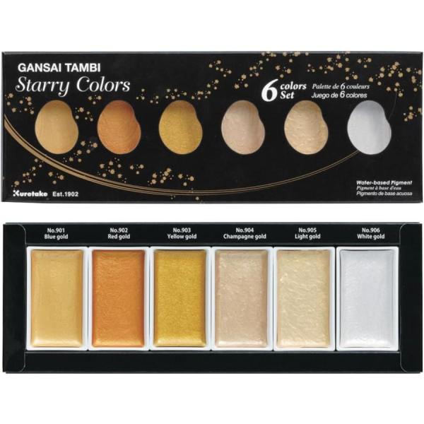 呉竹 絵の具 顔彩耽美 スターリーカラーズ 6色セット MC20SC/6V　【全国送料無料】　郵便受...