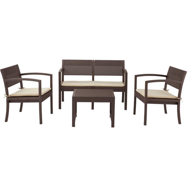 東谷　ODS-104　ガーデンリビング4点セット　ブラウン　