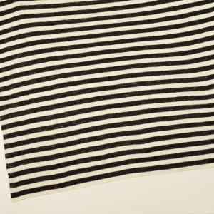 【アウトレット】リネン×ボーダー(ブラック&ミ...の詳細画像1