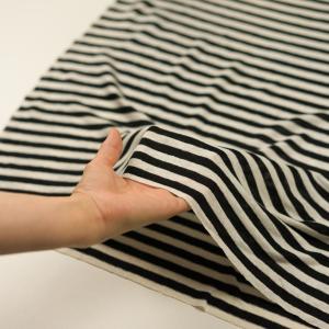 【アウトレット】リネン×ボーダー(ブラック&ミ...の詳細画像4