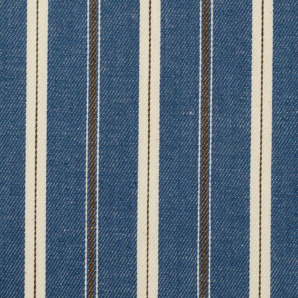 【アウトレット】コットン×ストライプ(ブルー、オリーブ＆クリーム)×サージ