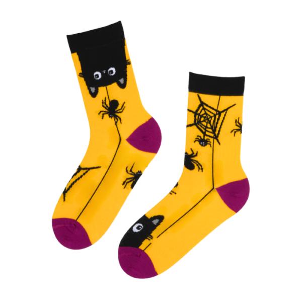 北欧エストニアのユニーク柄ソックス ソキサフテル Sokisahtel 黒ネコと歩く、大人の遊び心ソ...