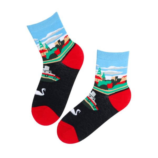 北欧エストニアのユニーク柄ソックス ソキサフテル Sokisahtel 旅する気分を足元に、海と街の...