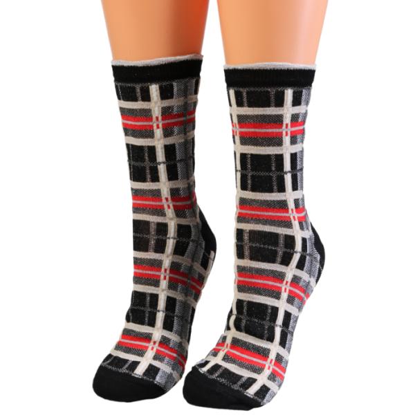 北欧エストニアのユニーク柄ソックス ソキサフテル Sokisahtel 煌めくチェックで魅せる 華や...