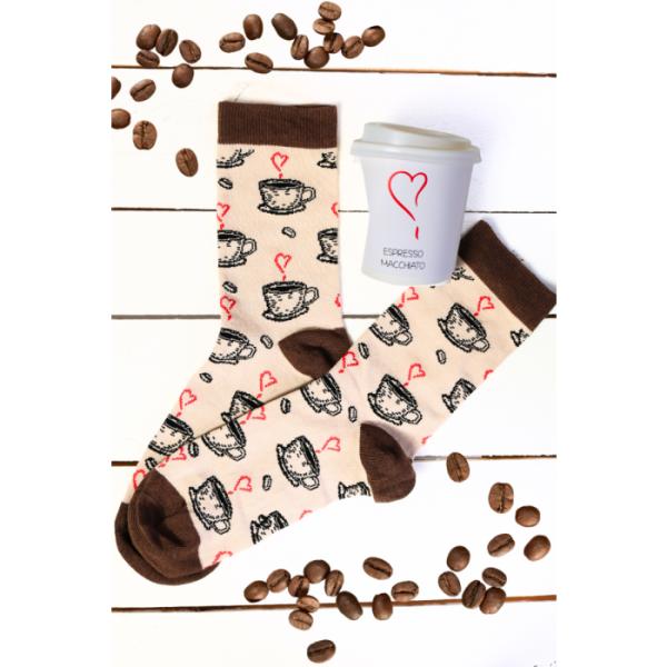 北欧エストニアのユニーク柄ソックス ソキサフテル Sokisahtel 1杯の幸せを履く、エスプレッ...