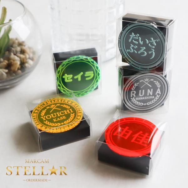 ゴルフ マーカー マグネット ボールマーカー プレゼント 景品 アクリル オーダーメイド 名入れ マ...