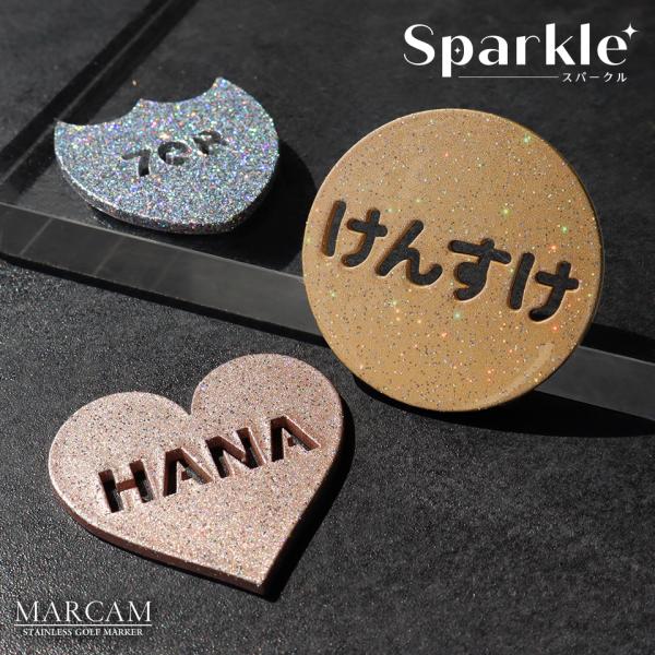ゴルフ マーカー 名入れ マグネットボールマーカー  蛍光 大きい ラメ おしゃれ レディース オリ...
