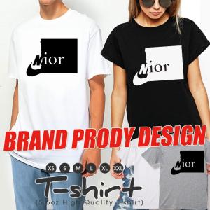 Nior 二オール ブランド ハーフロゴ パロディ おしゃれ Tシャツ 韓国 コラボ レディース メンズ ペア カップル リンク コーデ Dt Fabian 通販 Yahoo ショッピング