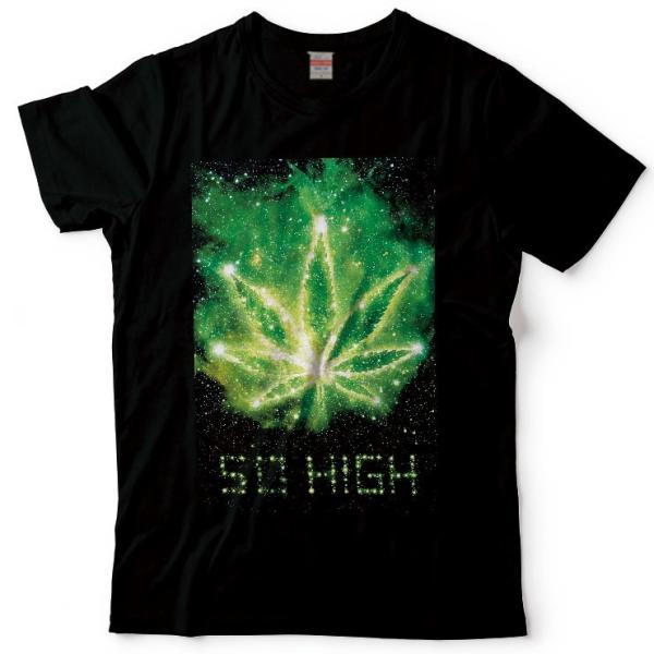 Tシャツ カットソー UNISEX   おしゃれ  Uネック クルーネック プリント weed ma...