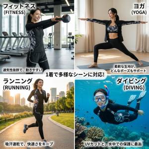 水着 黒 ラッシュガード レディース 水着セッ...の詳細画像5