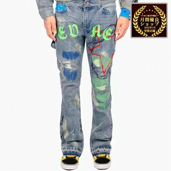 EVAE MOB × BLACK LUX PAINTING DENIM PANTS 刺繍 デニム パ...