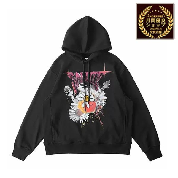 SALUTE サルーテ Smile Sunflower Vintage Hoodie フーディー パ...