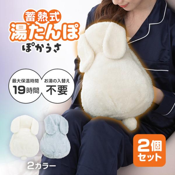 【2個セット】 湯たんぽ 充電式 うさぎ 動物カバー かわいい お湯交換不要 コードレス PSEマー...