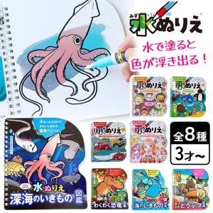 水塗り絵 水ぬりえ 専用ペン 水 3歳から 塗りえ 塗り絵 繰り返し遊べる 安心 簡単 お絵かき 知育 知育玩具 学習 親子 集中力 シルバーバック 【▲】/水ぬりえ｜ファブリック&キュート