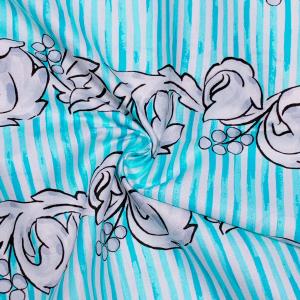 10cm単位 生地 水色 草模様 デザイン ハ...の詳細画像3