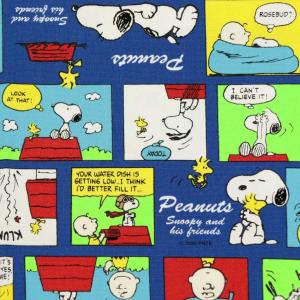 生地 1ｍ単位 オックス スヌーピー カラーコミック (ブルー)