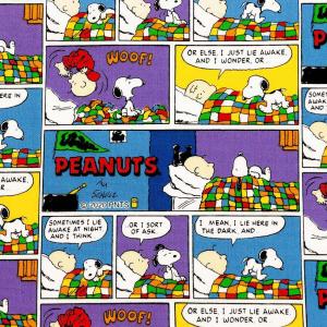 生地 ハギレ(90cm~1m) オックス スヌーピー ベッドタイム(パープル)