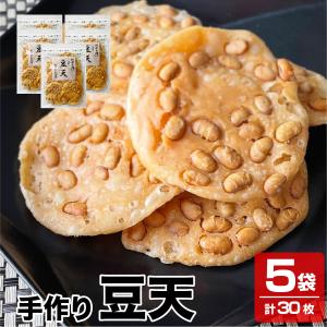 送料無料 新潟産米粉を使用 新潟名物 パリパリの揚げせん 手作り 豆天 5袋×6枚入り 煎餅 せんべい 米菓｜facesign